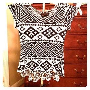 Tribal print peplum blouse